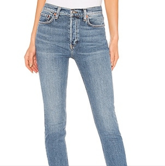 Re/Done by Revolve High Rise Ankle Crop - Picture 1 of 10